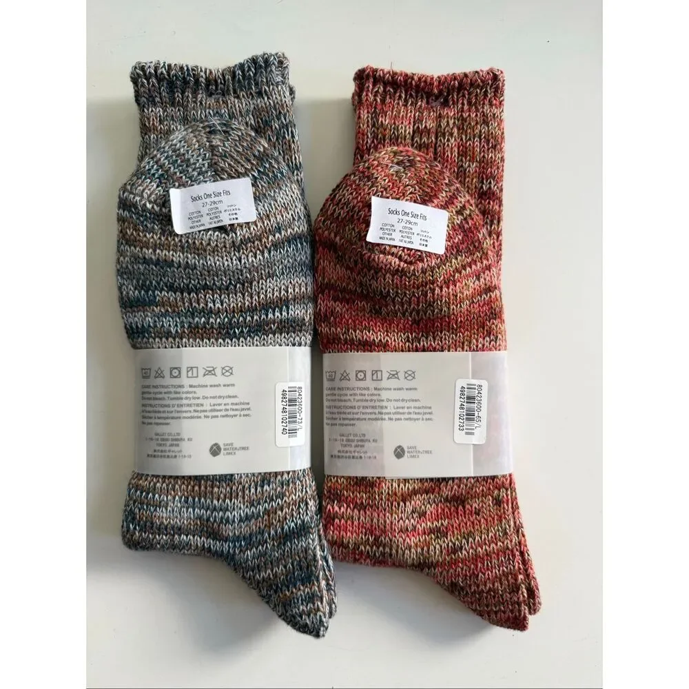 Anonymous ISM Socks Crew Made in Japan Cashmere Blend One Size Fits Most 2 Pair